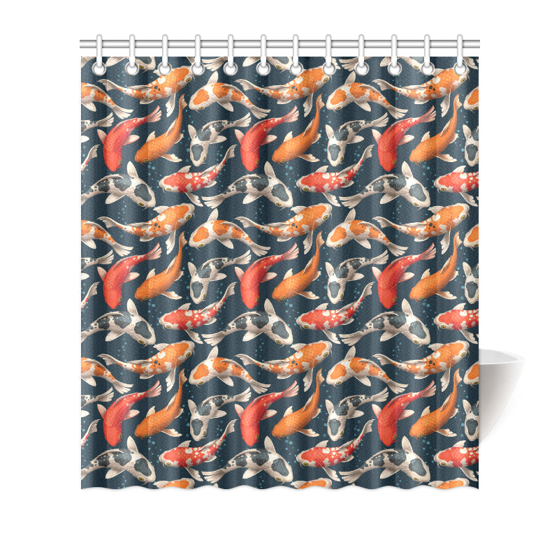 Koi Carp Cute Design Themed Print Shower Curtain