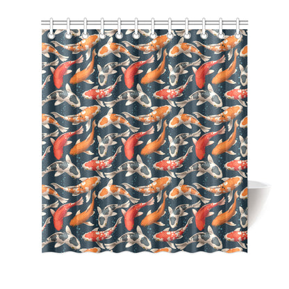 Koi Carp Cute Design Themed Print Shower Curtain