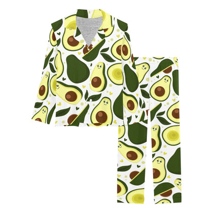 Avocado Pattern Print Design AC06 Women's Long Pajama Set