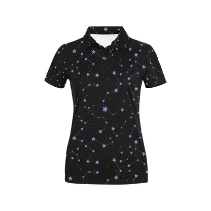 Star Print Design LKS303 Women's Polo Shirt