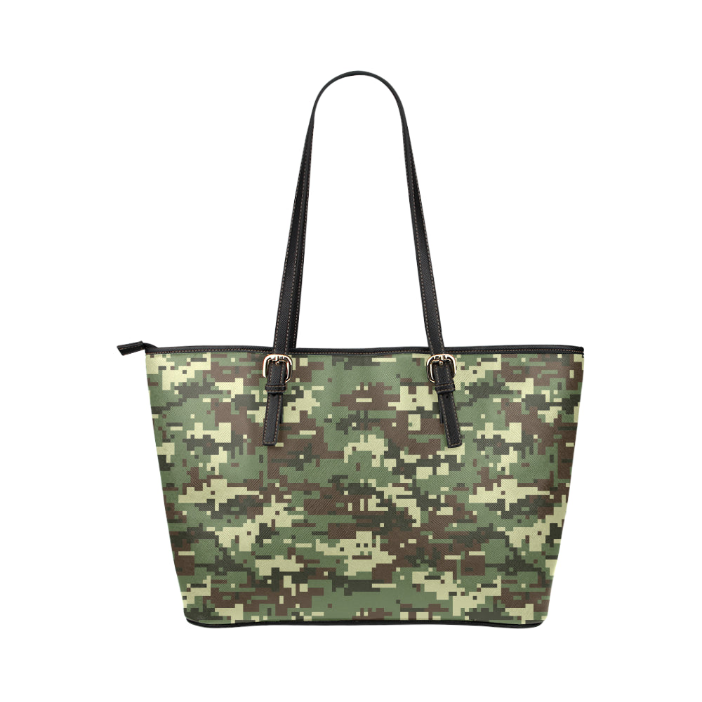 ACU Digital Army Camouflage Leather Tote Bag