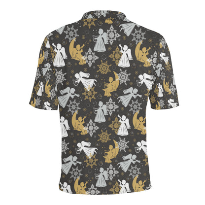 Angel Pattern Print Design 04 Men Polo Shirt