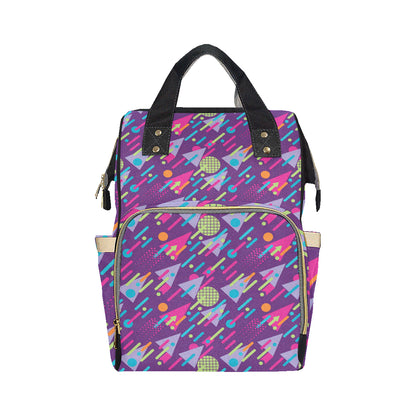 90s Pattern Print Design 4 Diaper Bag Backpack