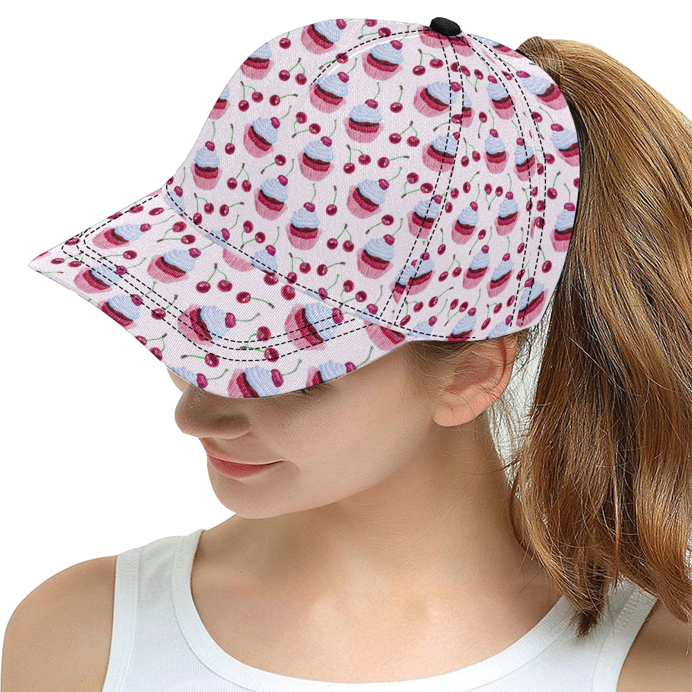 Cherry Cupcake Pink Pattern Snapback Cap