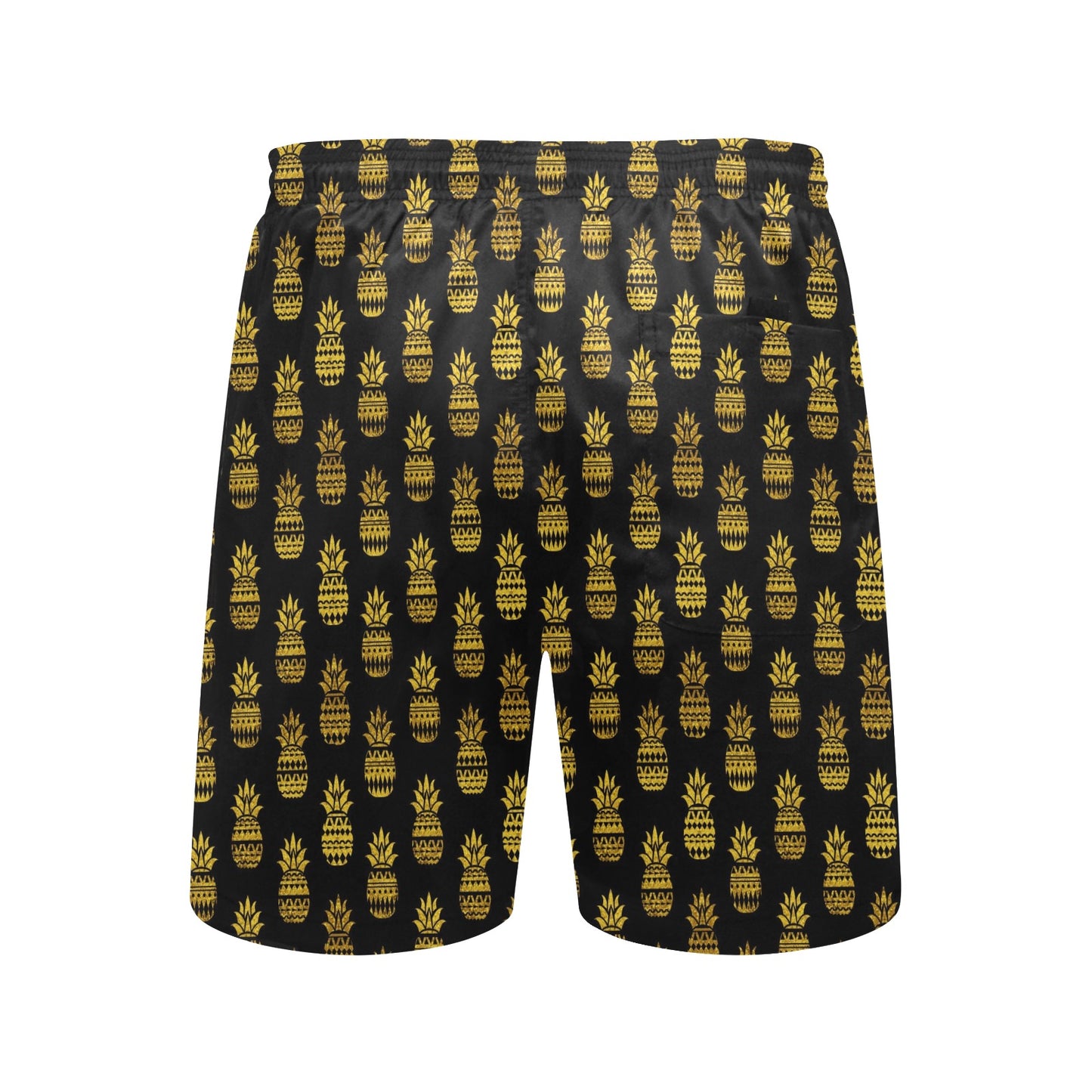 Pineapple Gold Tribal Style Print Men's Swim Trunks Beach Shorts