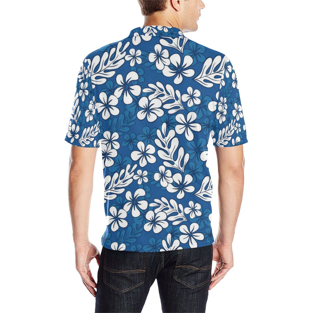Plumeria Pattern Print Design PM015 Men Polo Shirt