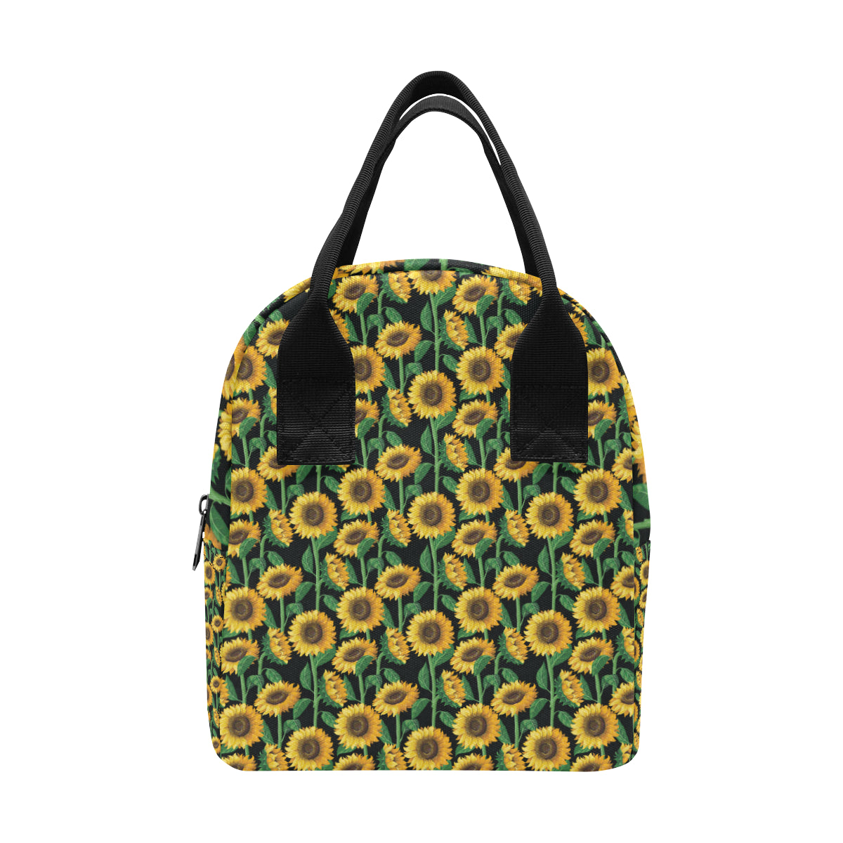Sunflower Realistic Print Pattern Insulated Lunch Bag