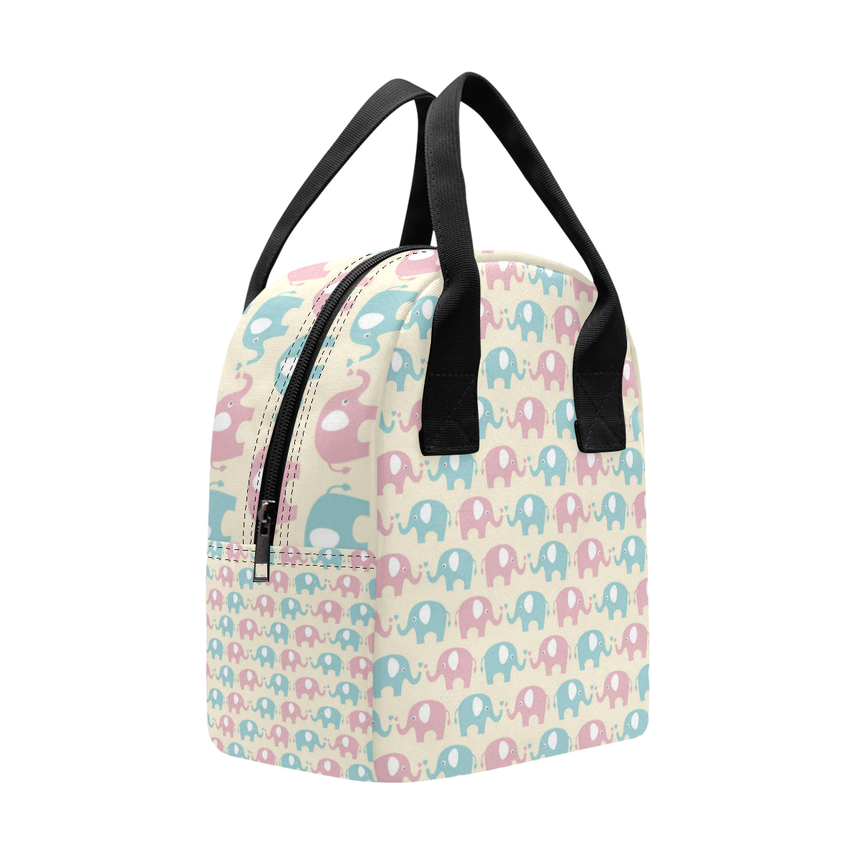 Elephant Baby Pastel Print Pattern Insulated Lunch Bag