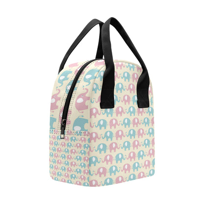 Elephant Baby Pastel Print Pattern Insulated Lunch Bag