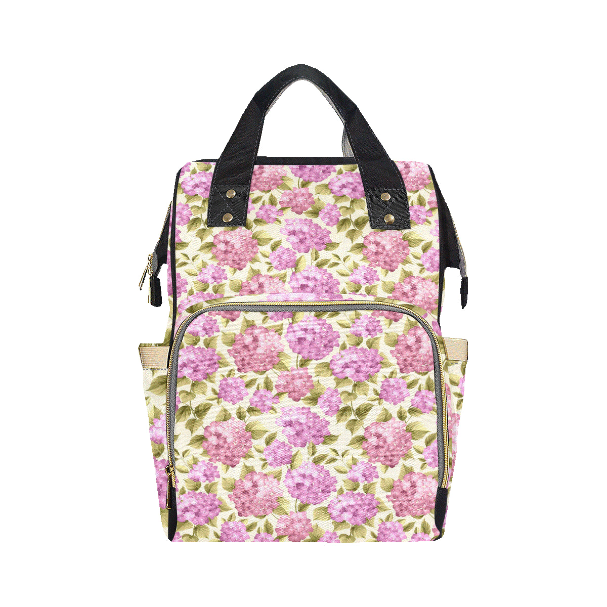 Hydrangea Pattern Print Design HD05 Diaper Bag Backpack
