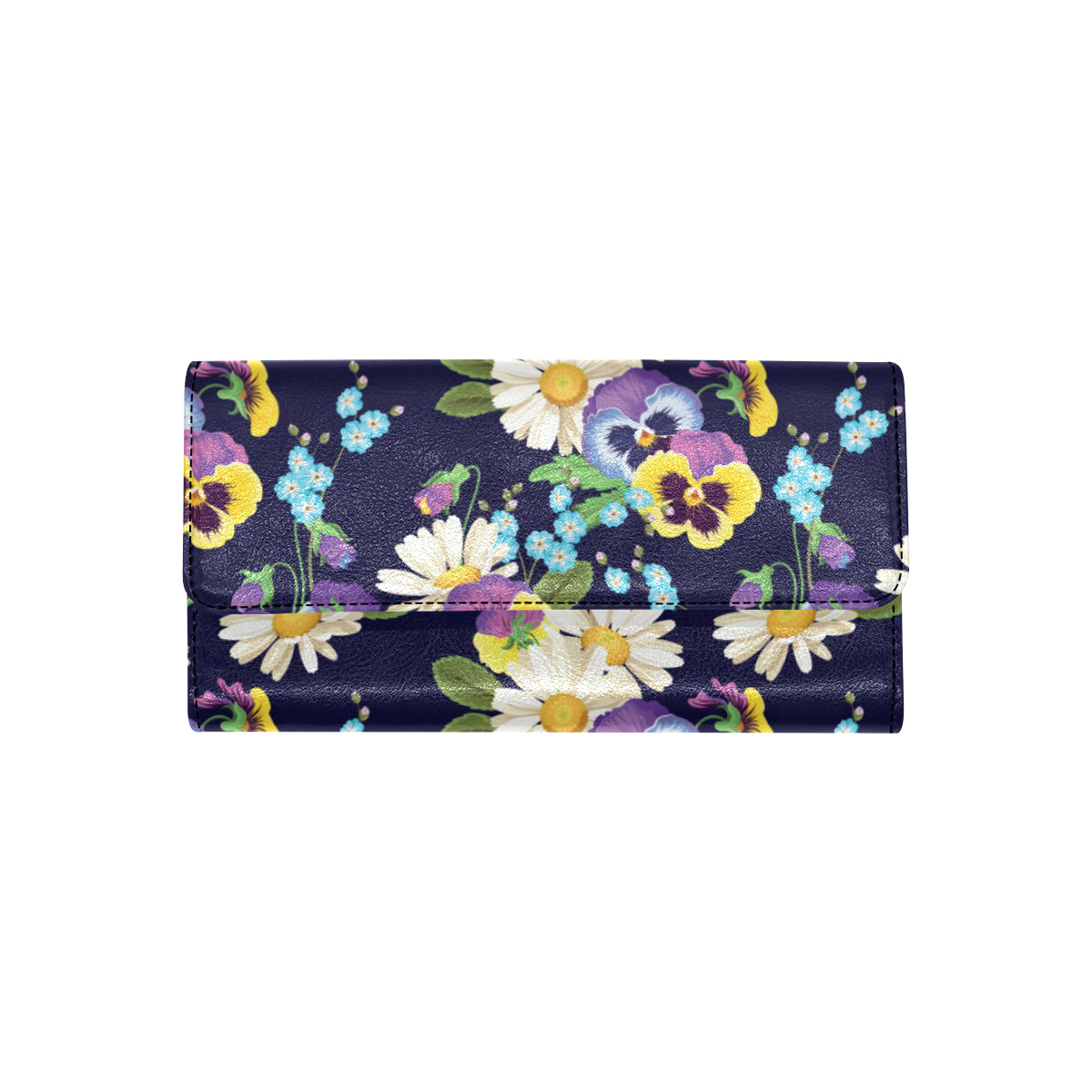 Pansy Pattern Print Design PS03 Women's Trifold Wallet