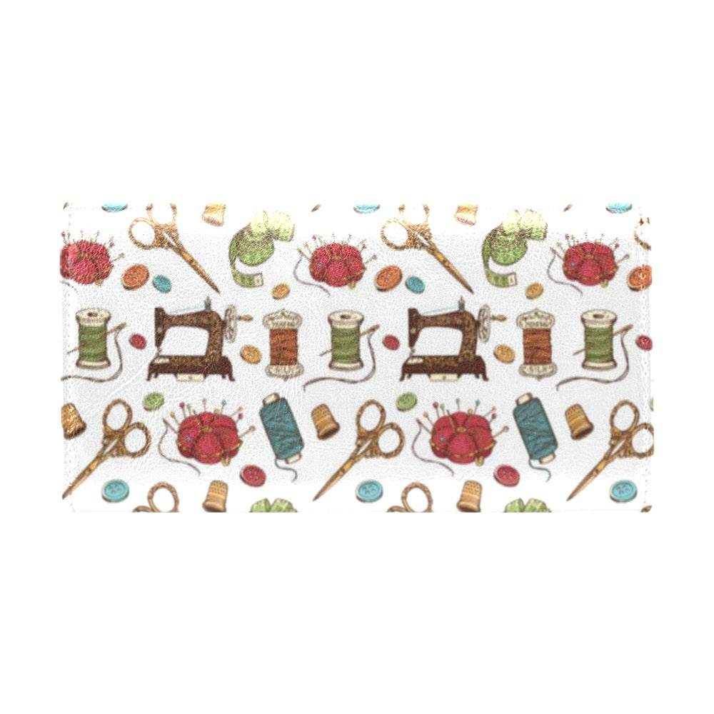 Sewing Equipment Print Design LKS304 Women's Trifold Wallet