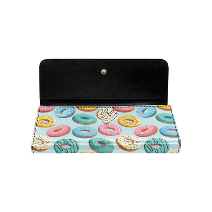 Donut Pattern Print Design DN05 Women's Trifold Wallet