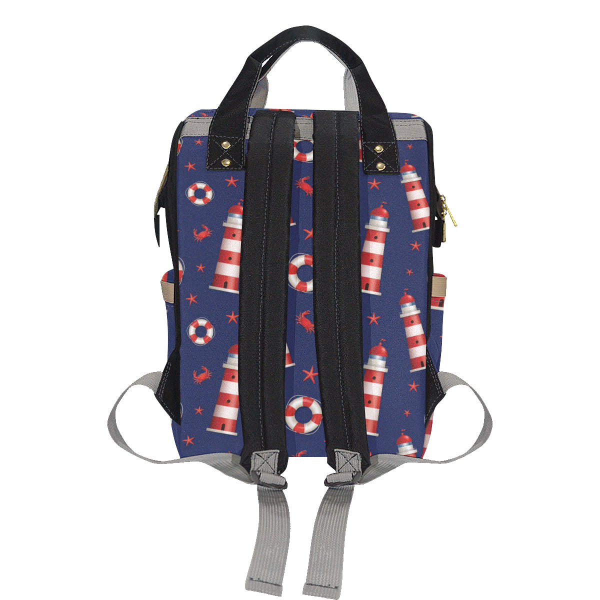 Nautical Pattern Print Design A03 Diaper Bag Backpack