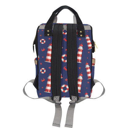 Nautical Pattern Print Design A03 Diaper Bag Backpack