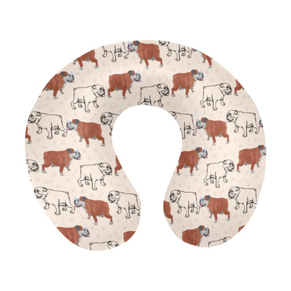 Bulldogs Pattern Print Design 04 U-Shaped Travel Neck Pillow