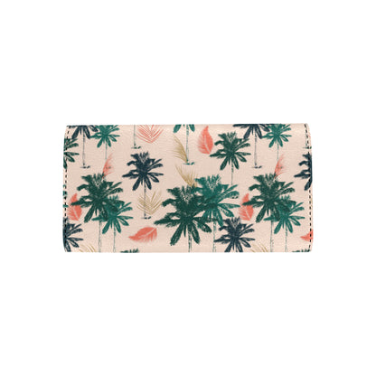 Palm Tree Pattern Print Design PT014 Women's Trifold Wallet