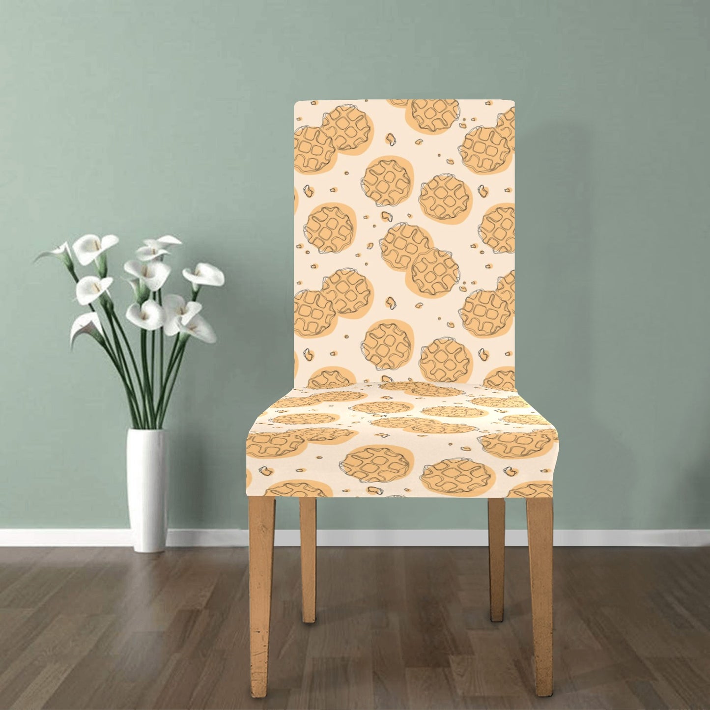 Waffle Print Design LKS303 Dining Chair Slipcover