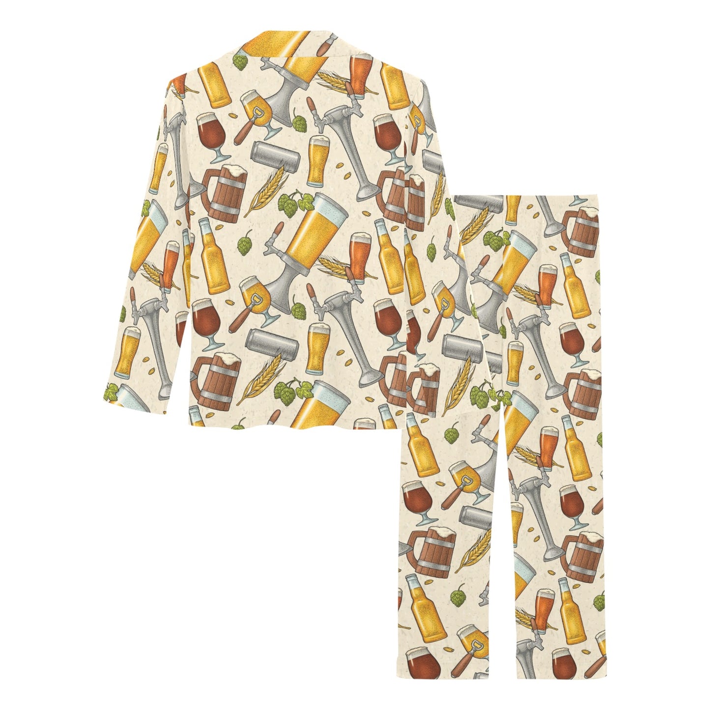 Beer Pattern Print Design 05 Women's Long Pajama Set