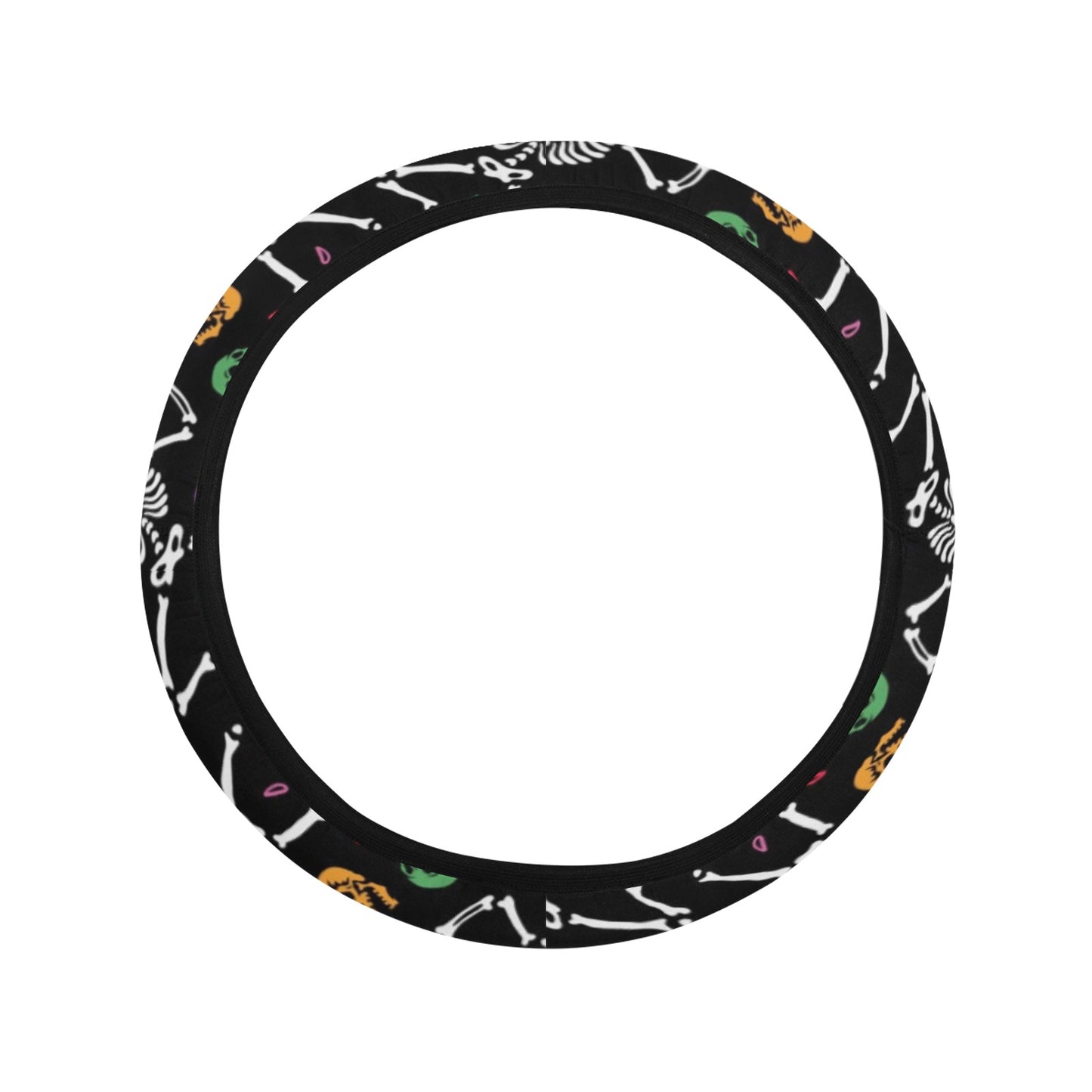 Skeleton Print Design LKS307 Steering Wheel Cover with Elastic Edge
