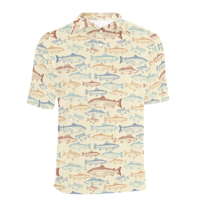 Salmon Fish Print Design LKS302 Men Polo Shirt