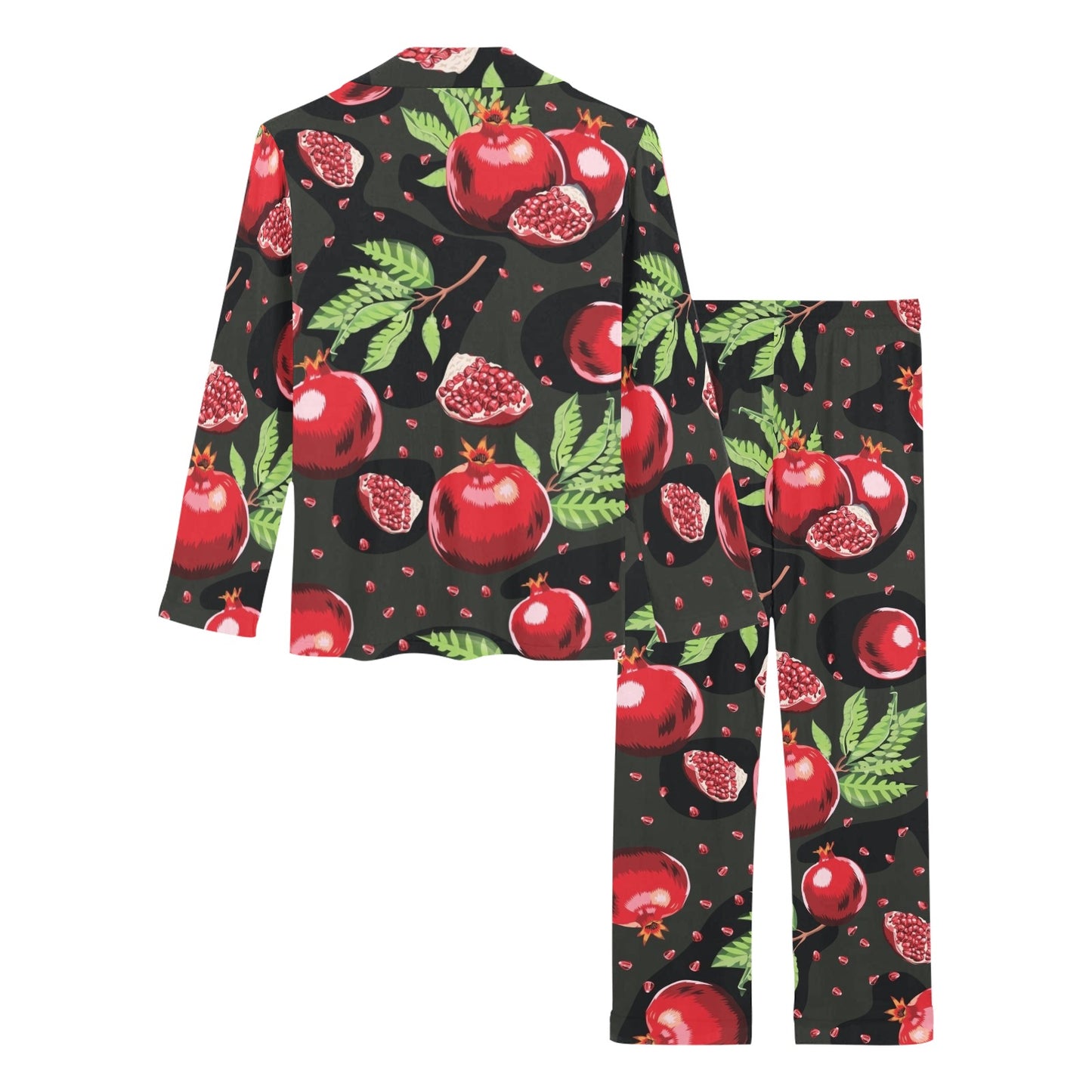 Pomegranate Pattern Print Design PG06 Women's Long Pajama Set