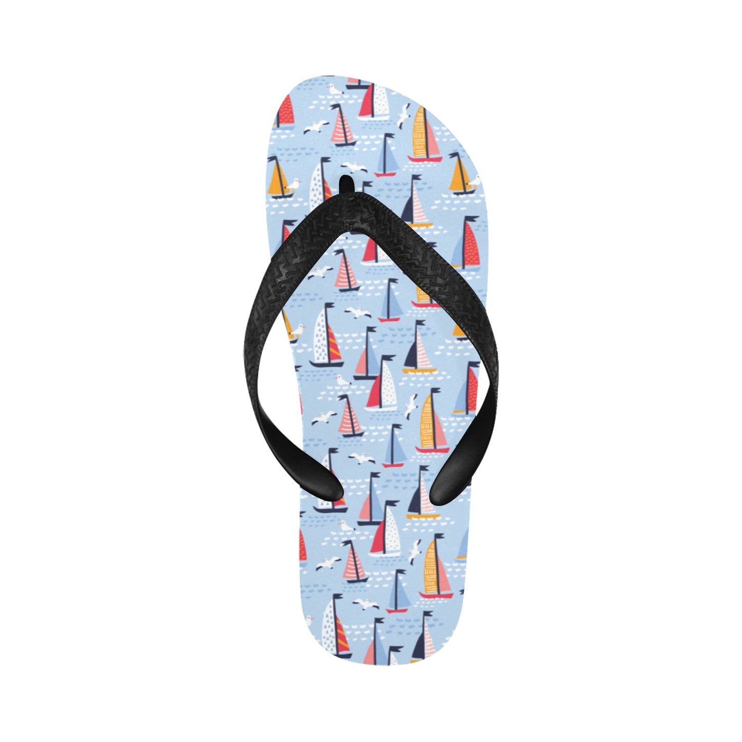 Sailboat Print Design LKS304 Flip Flops