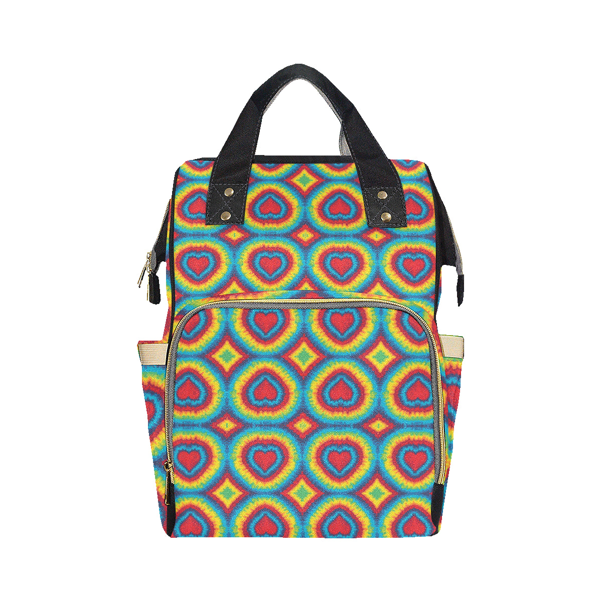 Tie Dye Heart shape Diaper Bag Backpack