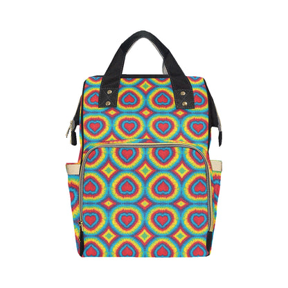 Tie Dye Heart shape Diaper Bag Backpack