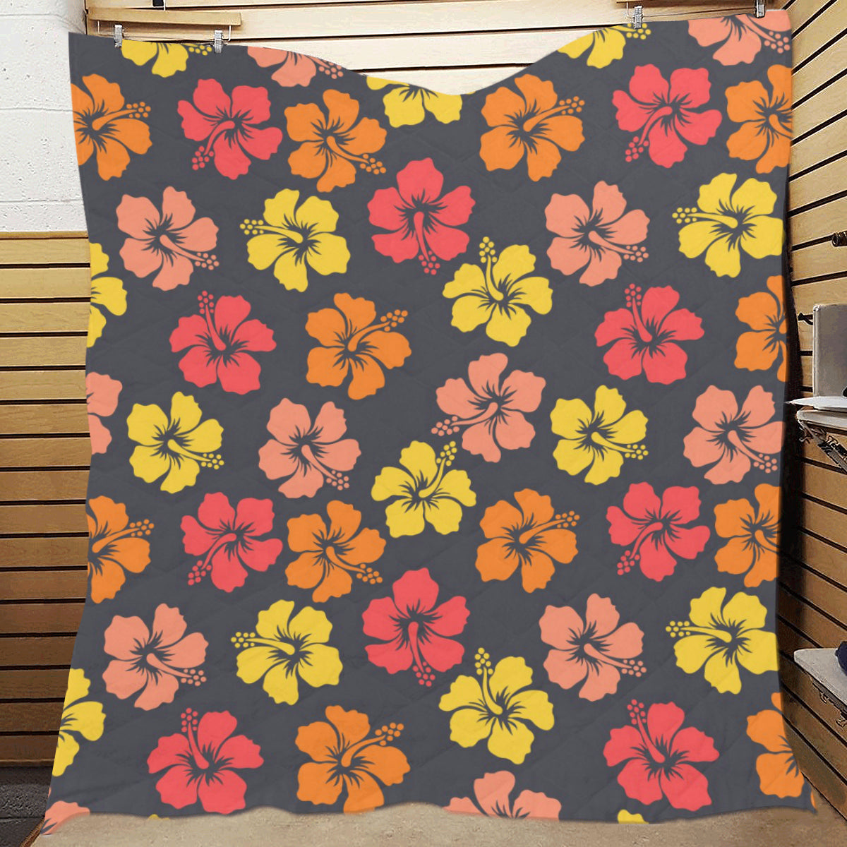 Hibiscus Pattern Print Design HB024 Premium Quilt