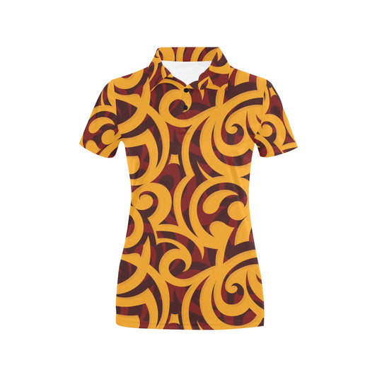 Maori Pattern Print Design 02 Women's Polo Shirt