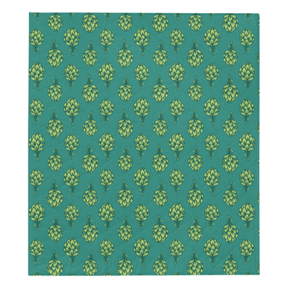 Artichoke Pattern Print Design 04 Premium Quilt