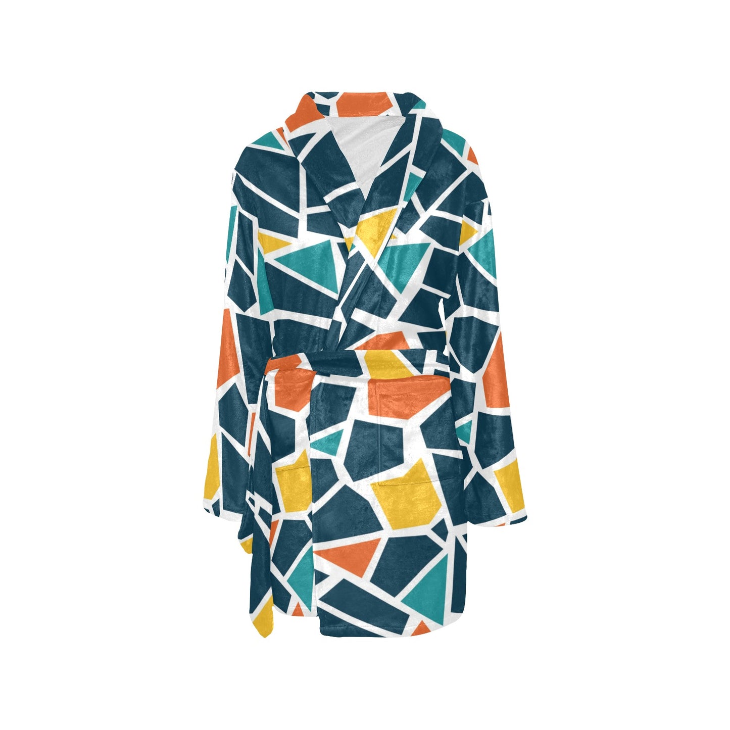 Mosaic Pattern Print Design 02 Women's Fleece Robe