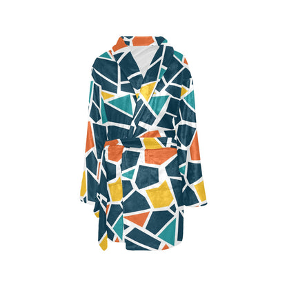 Mosaic Pattern Print Design 02 Women's Fleece Robe