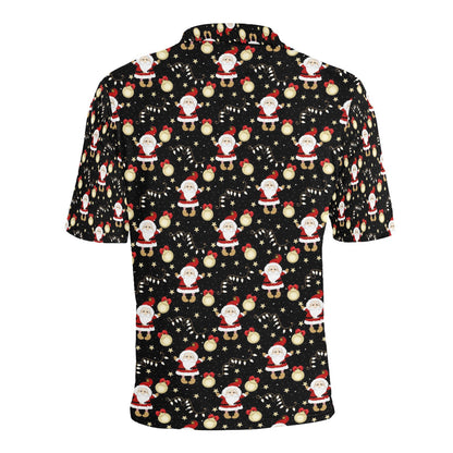 Santa Christmas Themed Print Design LKS307 Men Polo Shirt