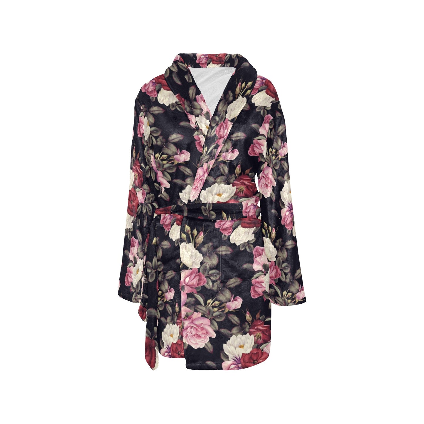 Rose Pattern Women's Fleece Robe