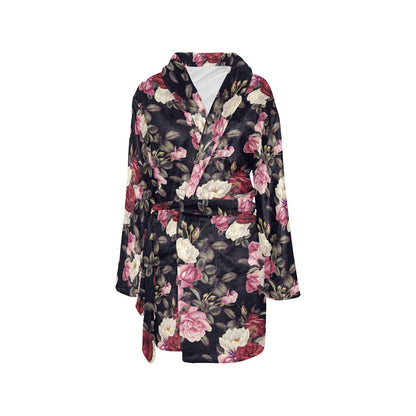 Rose Pattern Women's Fleece Robe