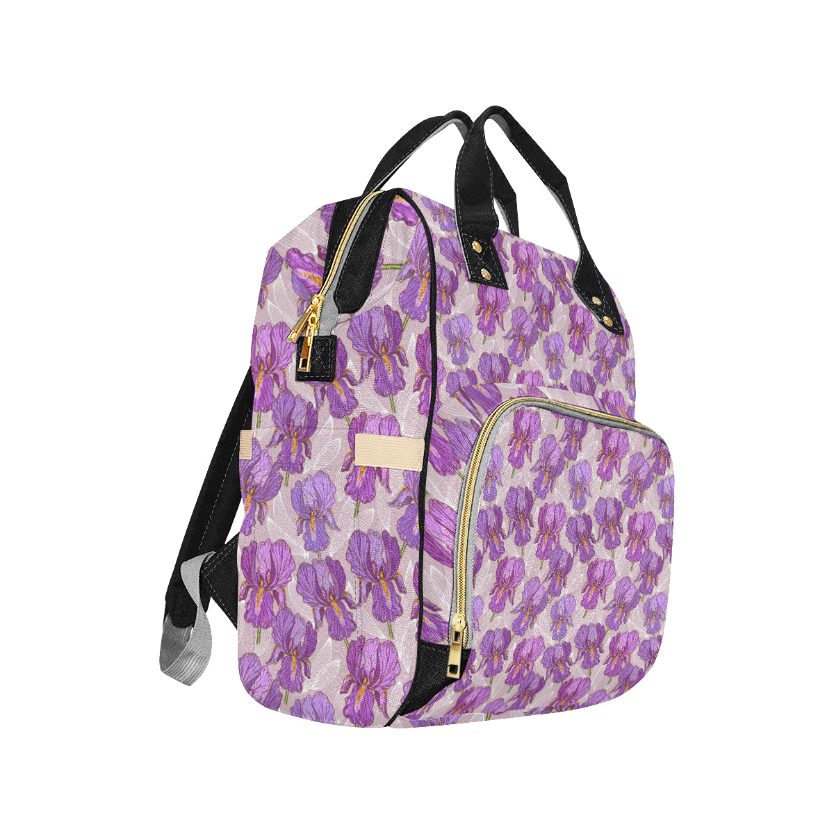 Iris Pattern Print Design IR05 Diaper Bag Backpack