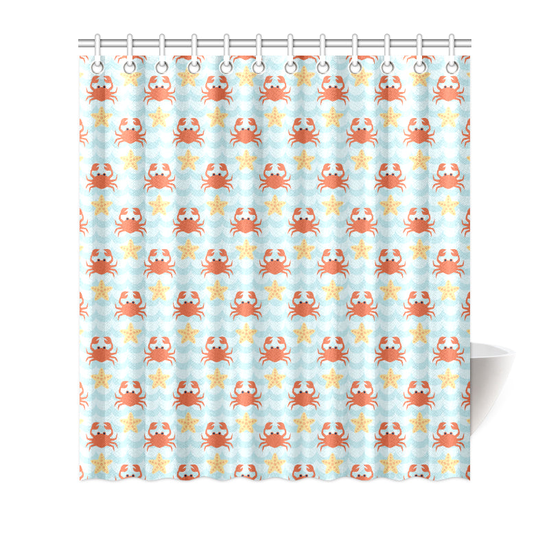 Crab Pattern Print Design 03 Shower Curtain