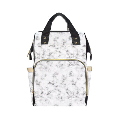 Marble Pattern Print Design 01 Diaper Bag Backpack