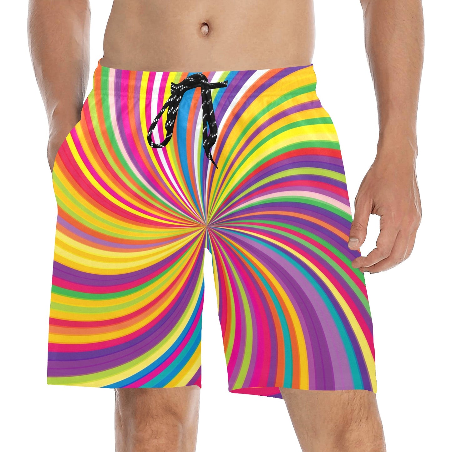 Vortex Print Design LKS301 Men's Swim Trunks Beach Shorts