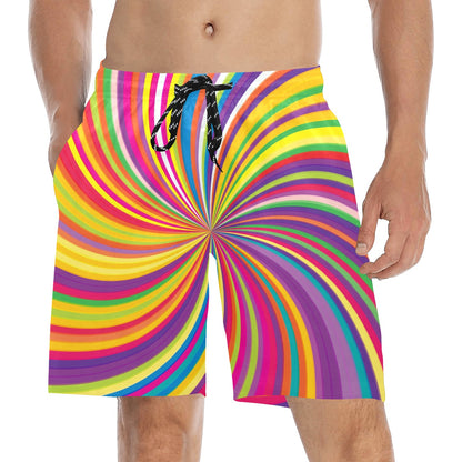 Vortex Print Design LKS301 Men's Swim Trunks Beach Shorts