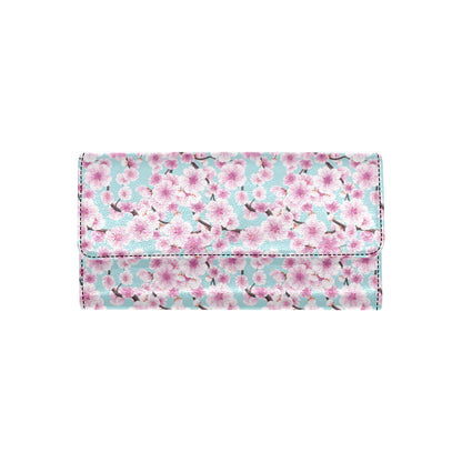 Cherry Blossom Pattern Print Design 01 Women's Trifold Wallet