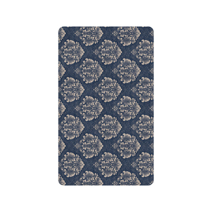 Damask Blue Luxury Print Pattern Rubber Doormat