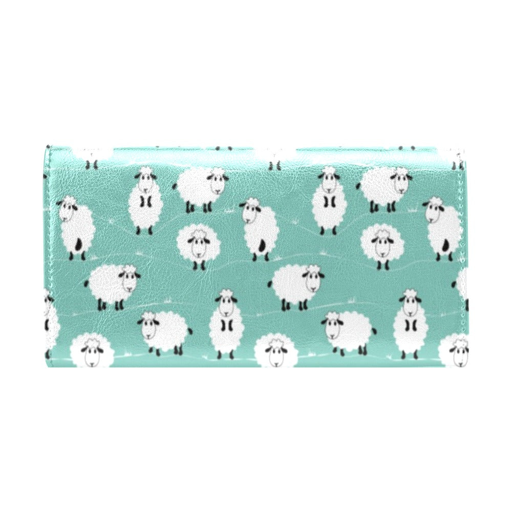 Sheep Print Design LKS404 Women's Trifold Wallet