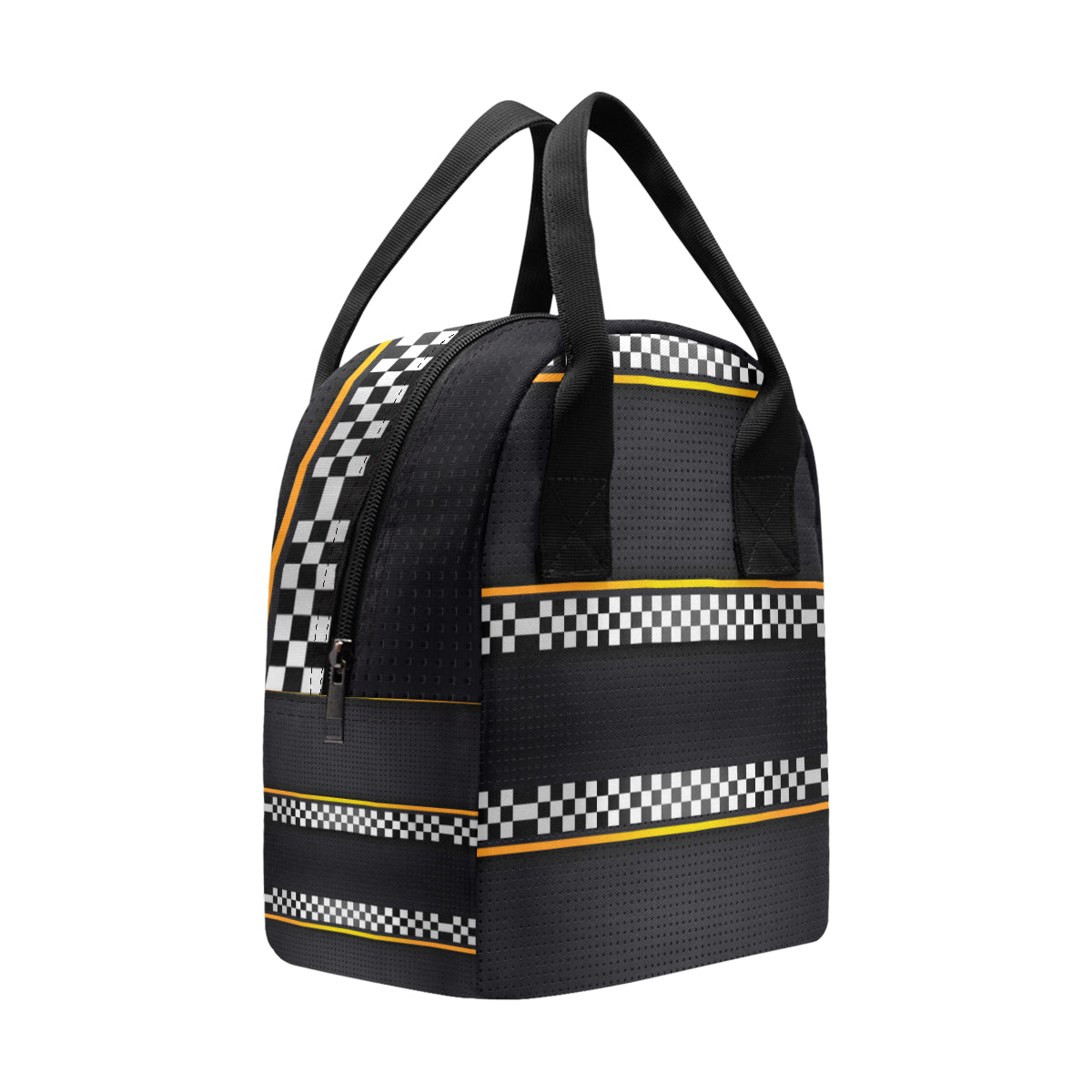 Checkered Flag Yellow Line Style Insulated Lunch Bag