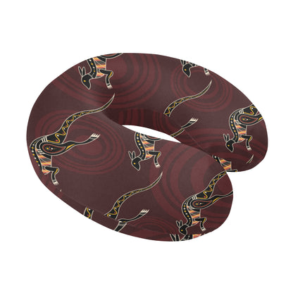 Kangaroos Pattern Print Design 05 U-Shaped Travel Neck Pillow
