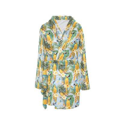 Parrot Pattern Print Design A04 Women's Fleece Robe