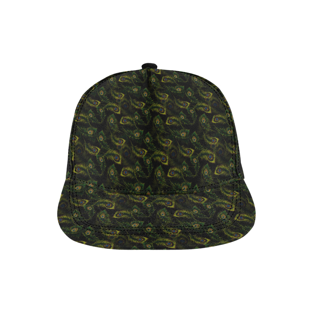 Peacock Feather Pattern Design Print Snapback Cap