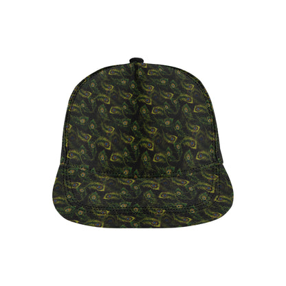 Peacock Feather Pattern Design Print Snapback Cap